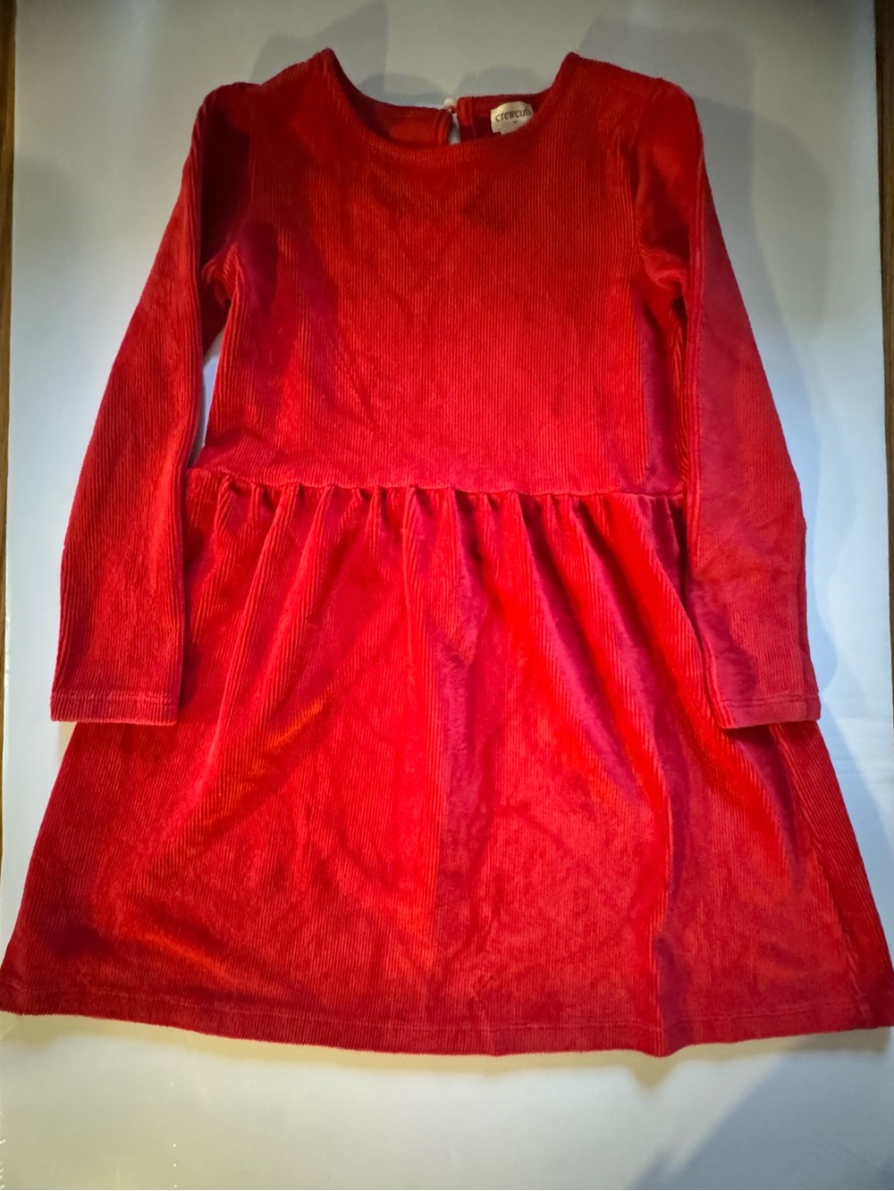 Crewcuts J.Crew Girls Red Corduroy Long Sleeve Holiday Dress Size 6